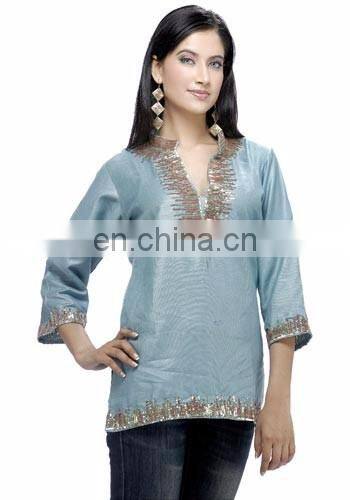 Handmade sequin and beads work women Silk tunics