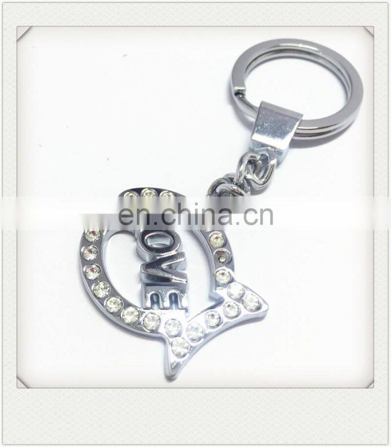 Fashion rhinestone animal metal keychain
