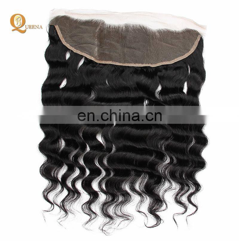 Queena 100% Human Hair Cheap Unprocessed Virgin Brazilian Body Wave Lace Frontals With Baby Hair