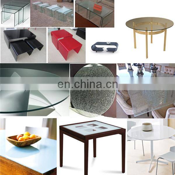 High quality China10mm thick curved bent glass desk