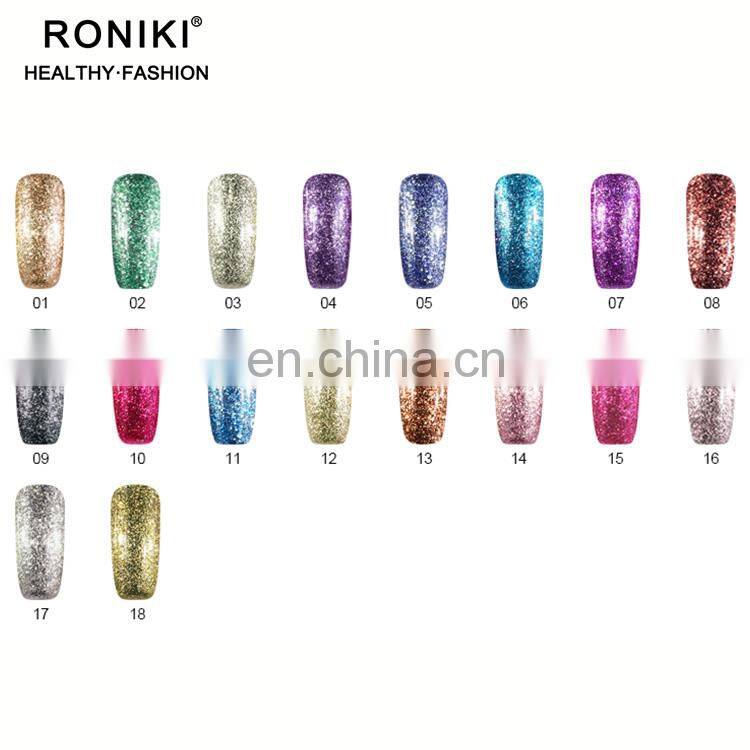 RONIKI Long Lasting wholesale Nail Gel Polish Beauty Colored micro diamond UV Gel