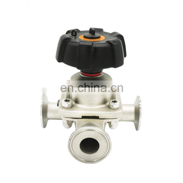 SS316 Sanitary Zero Dead Leg T type Diaphragm Valve for Pharmaceutics