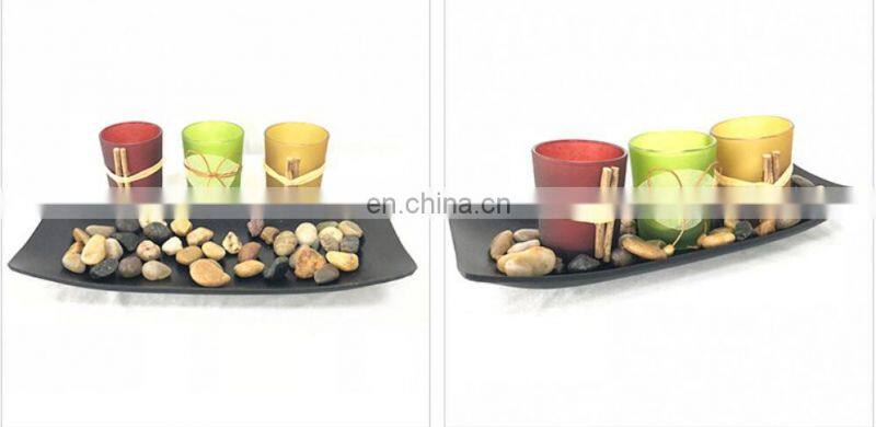 2020 Europe stylish hot seller amazon Battery Led Light glass dinner decoration swirling glitter candle holder