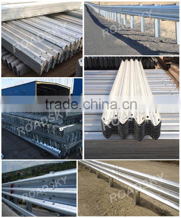 High Quality Galvanized Steel Roadside Guardrail Dimensions
