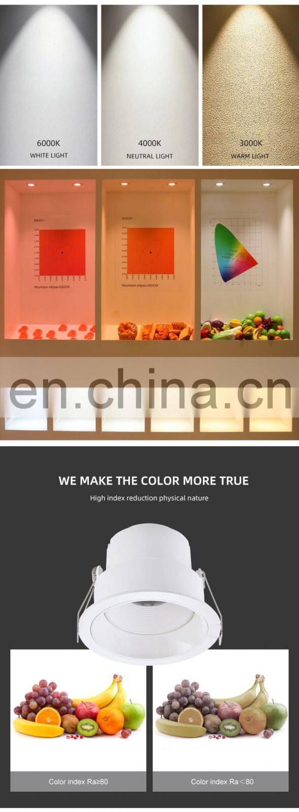 HUAYI New Design Home Checkroom Indoor Decoration Plastic Pure Aluminium Recessed Spot Light