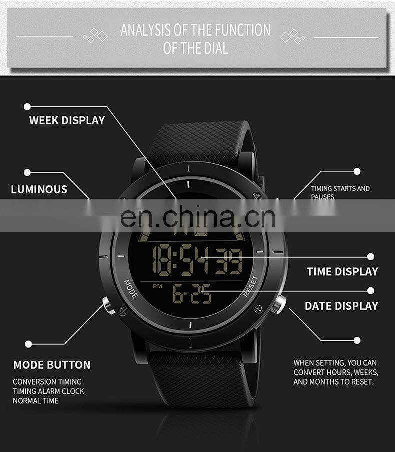 SANDA 410 Men Digital Fashion Chronograph Wristwatch Casual Silicone Calendar Sports Waterproof Watches