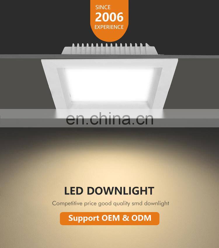 ALLWAY Modern Design Square Shape Wide Beam Angle Home Office Hotel 12W 18W 25W Led Slim Downlight