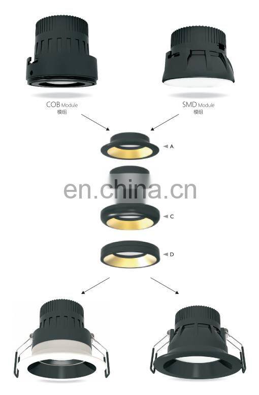 ALLWAY 5w recessed led spot light colorful ring hotel spotlight