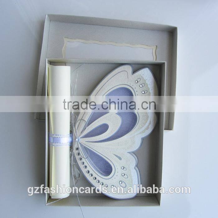 2014 Unique Luxury Butterfly Wedding Card