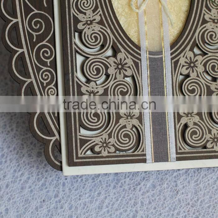 Classical Custom Wooden Laser Cut Wedding Invitation Card in Japanese