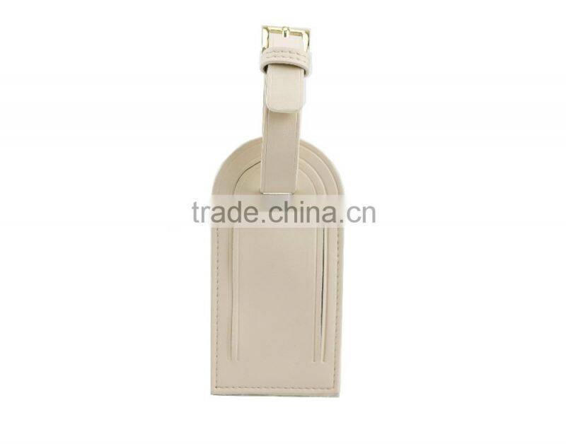 Genuine Nappa Leather Cream Color Baggage Tag Luggage Tag