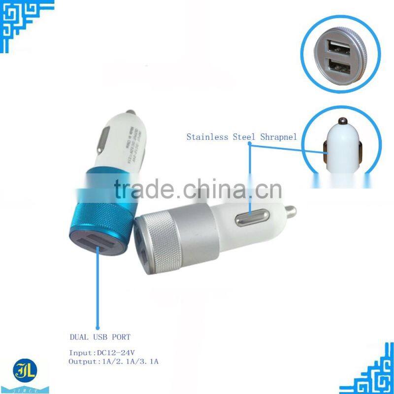 Smart devices and car accessories 2 usb phone charger with data cable mobile power supply