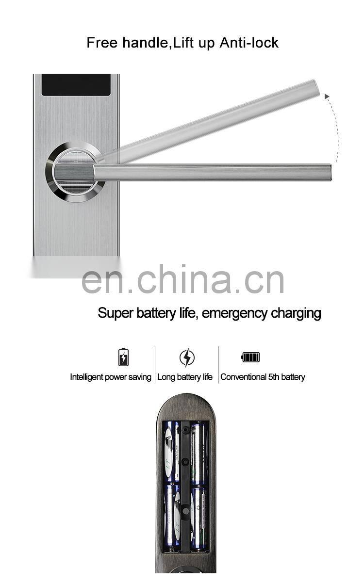 Waterproof Stainless Steel Sliding glass rfid smart Electronic door lock