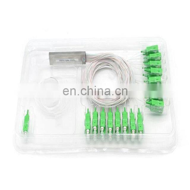 Manufacturing high quality ftth steel tube PLC splitter 1x32/ 1x32 plc splitter with SC/APC connectors
