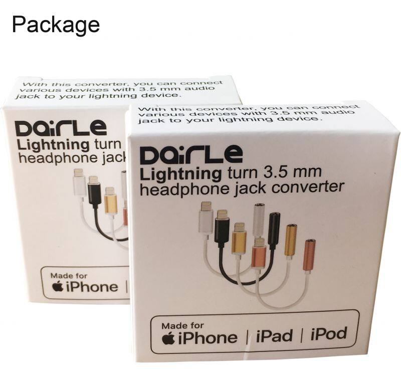 Headphone jack adapter for iPhone 12/13 Pro Max lightning to 3.5mm aux audio cable splitter converter