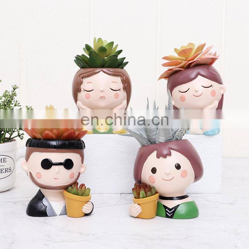 Resin Flower Pots & Planters Home Decor Vase Cartoon Character Succulent Flower Pot