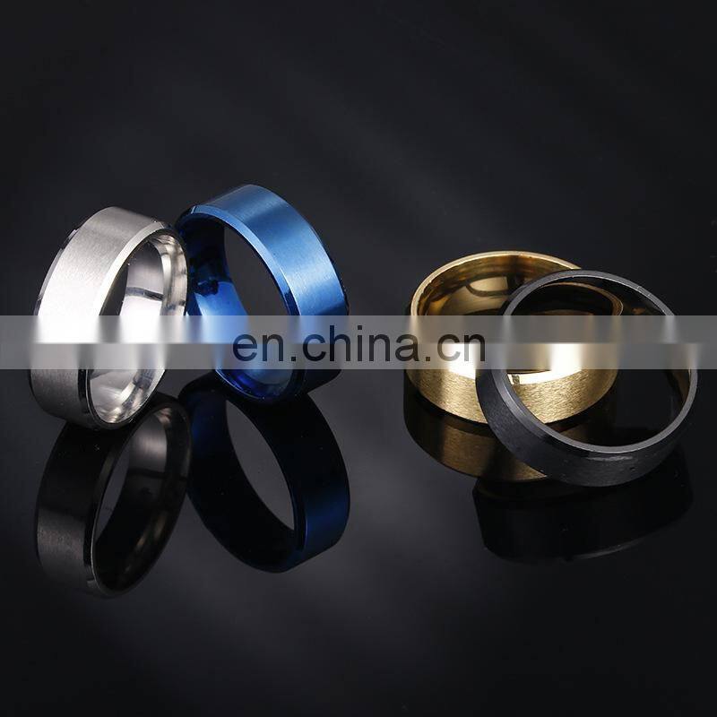 Fashion Charm Jewelry ring men stainless steel Matte Black Rings For men Women