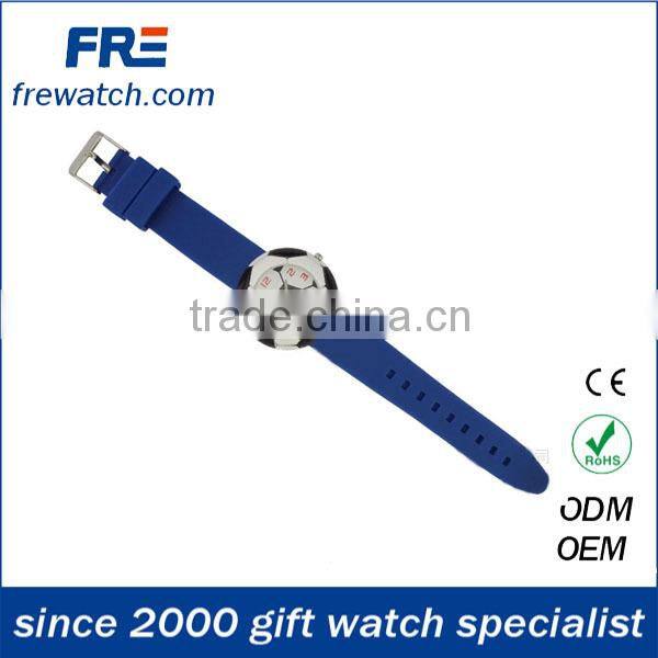 2015 new fashion football shape silicone watch fancy football watch with alloy case