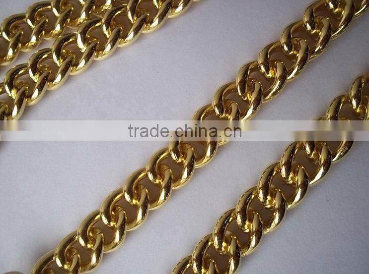 Chunky Double Twisted Light Gold Colour Aluminium Curb Link Chain