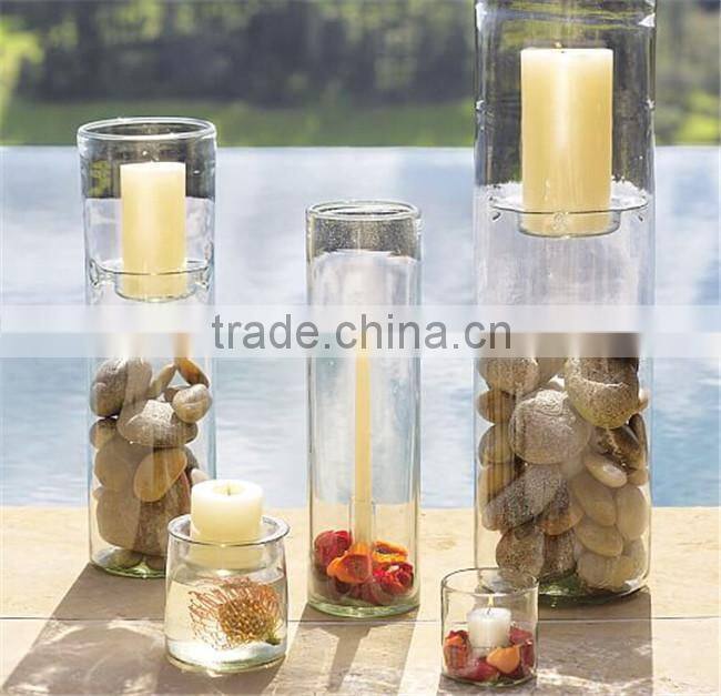 glass dispaly hurricane pillar votive taper candle cups