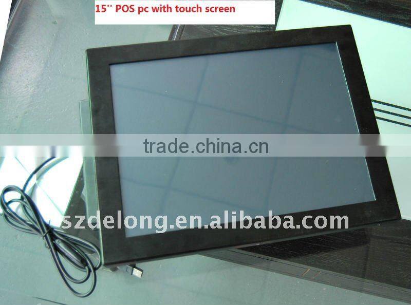 15" all in one stand alone with pos mount pc CPU: Intel Atom N270 (onboard) 1.6GHz support win7/xp
