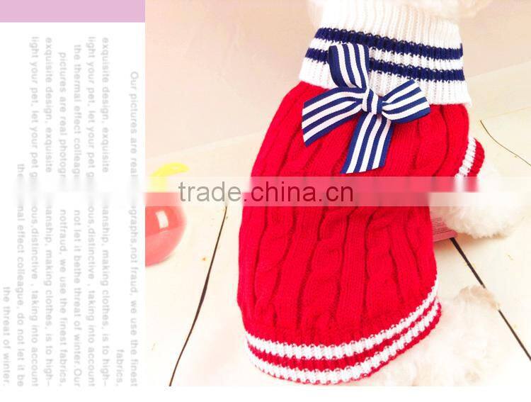 Wholesale first class fido dog clothes of knitting navy style for small dog