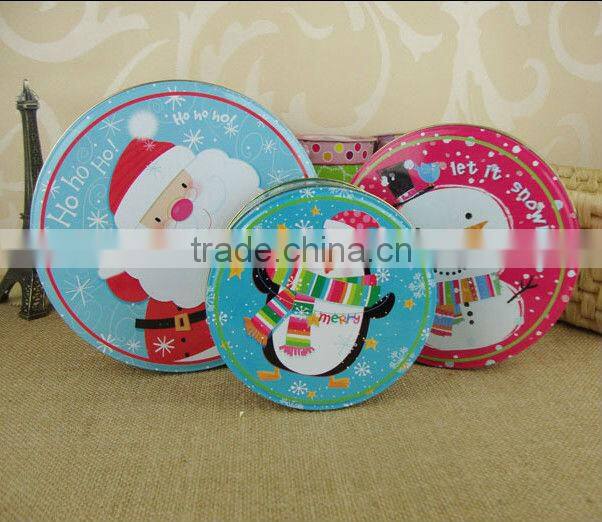 round metal gift tin box
