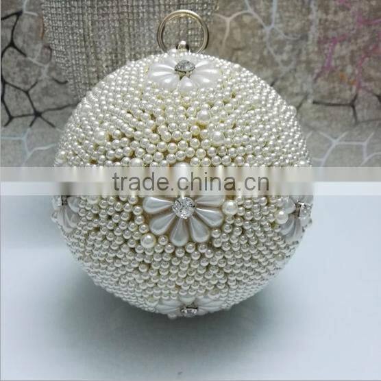 2015 fashion wedding ball pearl beaded clutch bag wedding bag