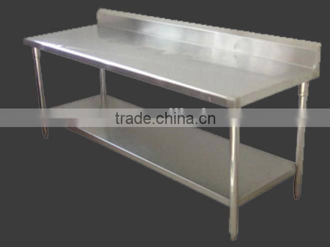 APEX customized restaurant kitchen backrest stainless steel work table