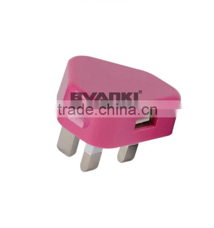 5V 1A Travel charger usb 5V 1A colorful mini usb home/travel charger quick charging 5V 1A 3 pin usb travel charger free sample