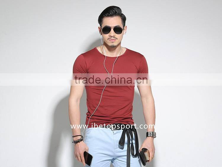 Custom V-Neck T-Shirt Plain Cotton Wholesale Blank T-Shirt 2016