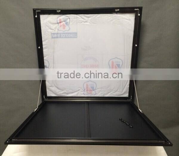 Door open lockable black poster frames with magnetic holder