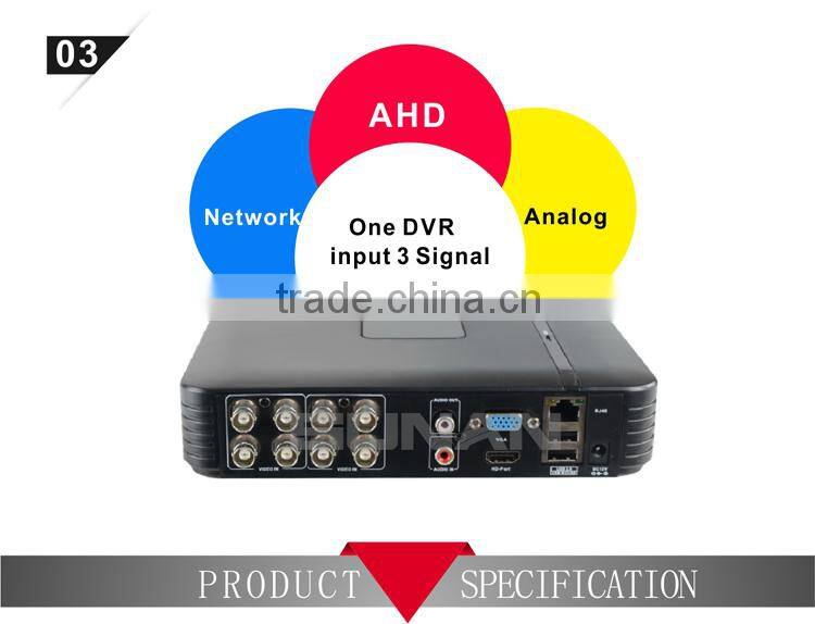 Hi 3521 Chipset 8CH 720P ( AHD-LM ) AHD Cloud Mini DVR Support Cloud App XMEYE