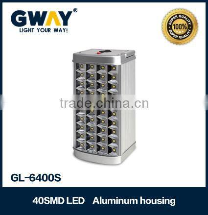 Aluminum alloy housing 40pcs of 2835 SMD LED rechargeable emergency light external adapter 12v car charger camping lamp