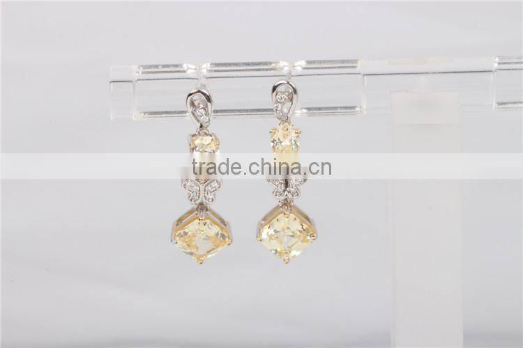 lastest popular silver jewelery wholesale fashion zircon stud earring
