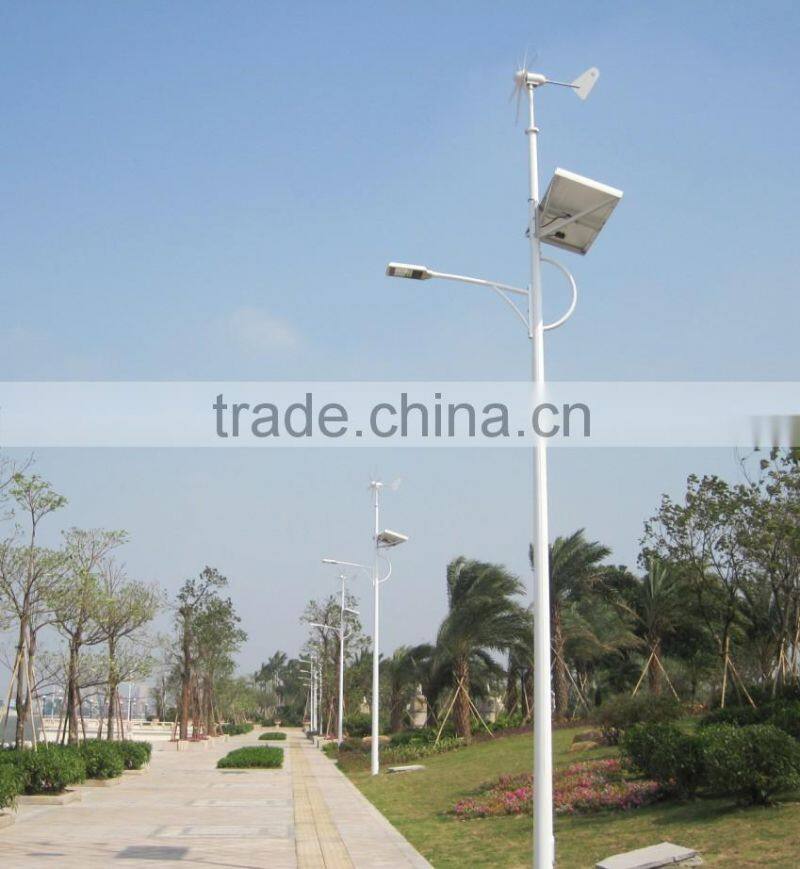 factory supply all power range wind solar hybrid street light, light pole wind turbine ,hybrid street light