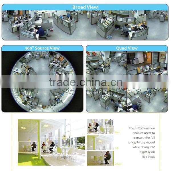 Home Security 360 degree Fisheyes Panoramic Camera WDR 1.3mp PTZ IP Camera