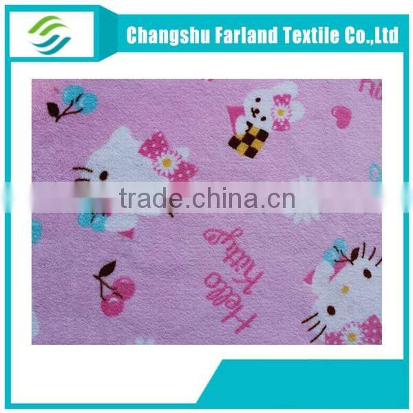 cute pink hello kitty coral fleece fabric