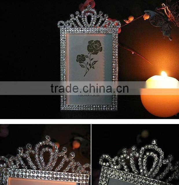 AN373 ANPHY European Style Fashion Wedding Household Decoration Six Inch Diamond Crown Photo Frame Stand Holder Display Stock