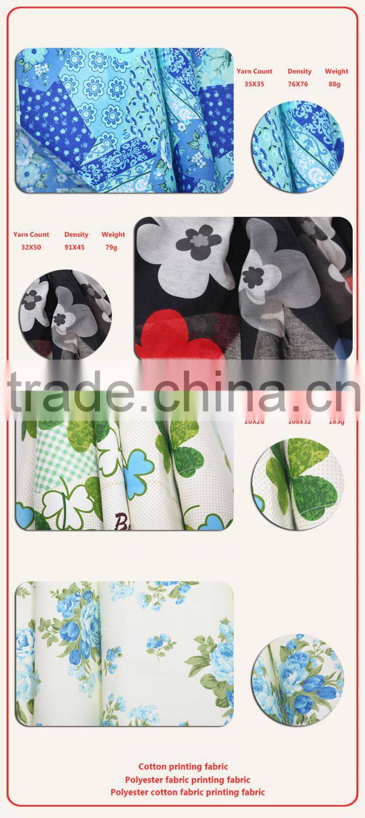 Rayon Polyester Cotton Flower Printed Fabric