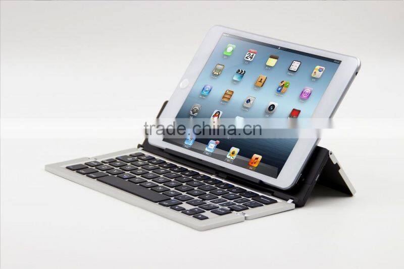 Aluminum alloy bluetooth mini folding wireless keyboard for laptop and mobile phones