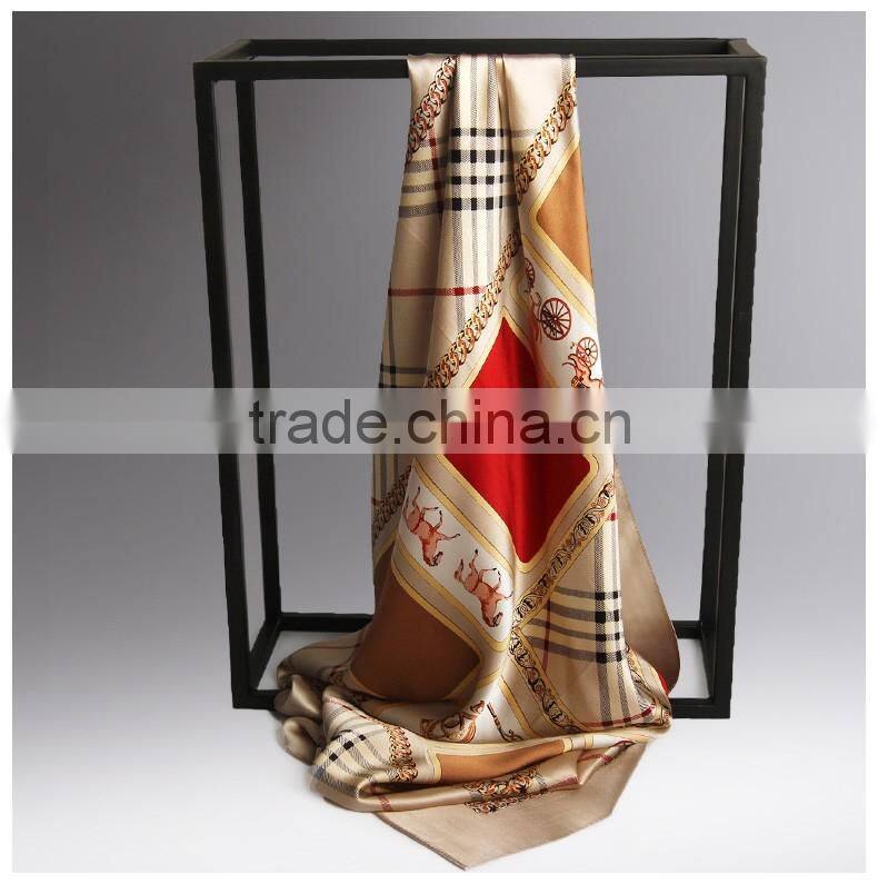 Manufacturer wholesale 100% Silk hijab scarf Euro Style digital printing silk scarves girls party dresses