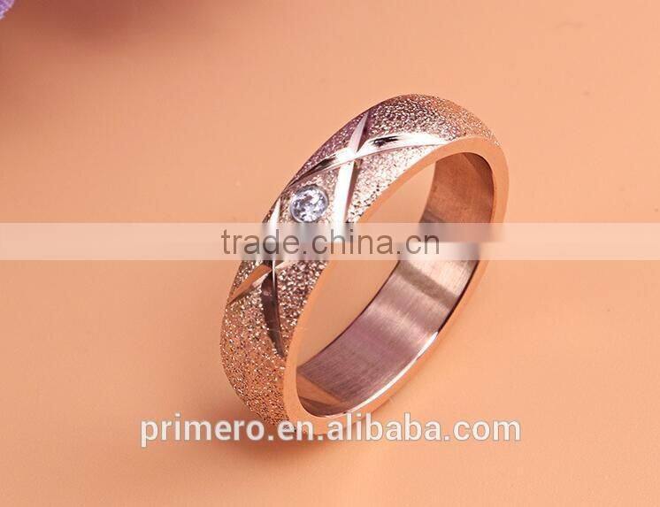 Hot Matte Titanium Steel 14k Rose Gold 1 Gram Plated Fashion Female Tail Ring Wedding Gift