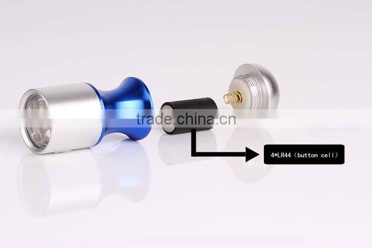 Button battery colorful promotional 6 LED flashlight,aluminium mini flashlight,logo customized led torch keychain flahslight