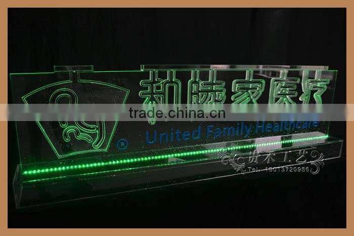 GH-IS059 acrylic outdoor crystal led light stand, flat base stand