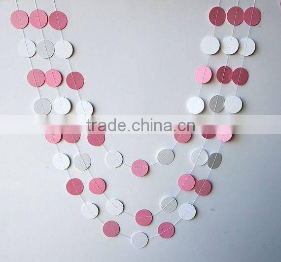 HOT!purple circle paper garland for home baby show decorations