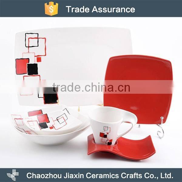 Wholesale OEM service ceramic modern decal dinner set