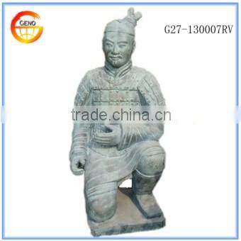 New clay carved large resin garden statues of terracotta warrior replica