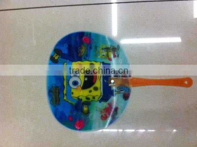 decorative hand fans with cartoon pink cat