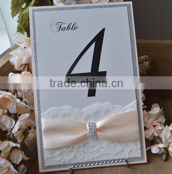 Purple and Lavender lace Wedding Table card